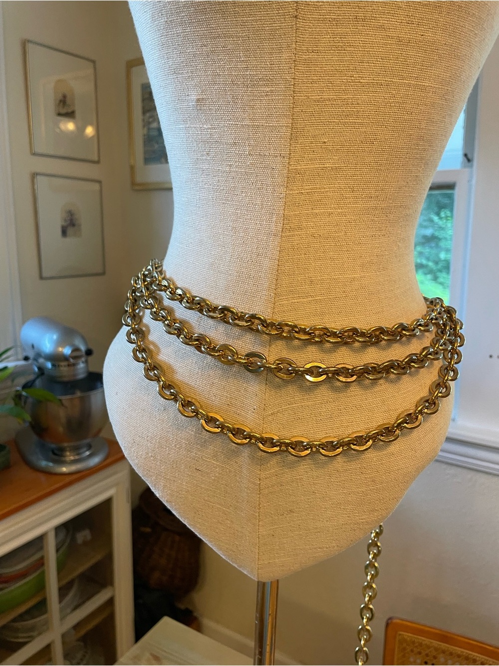 Vintage Gold Chain Link Waist Belt - Picture 3 of 3